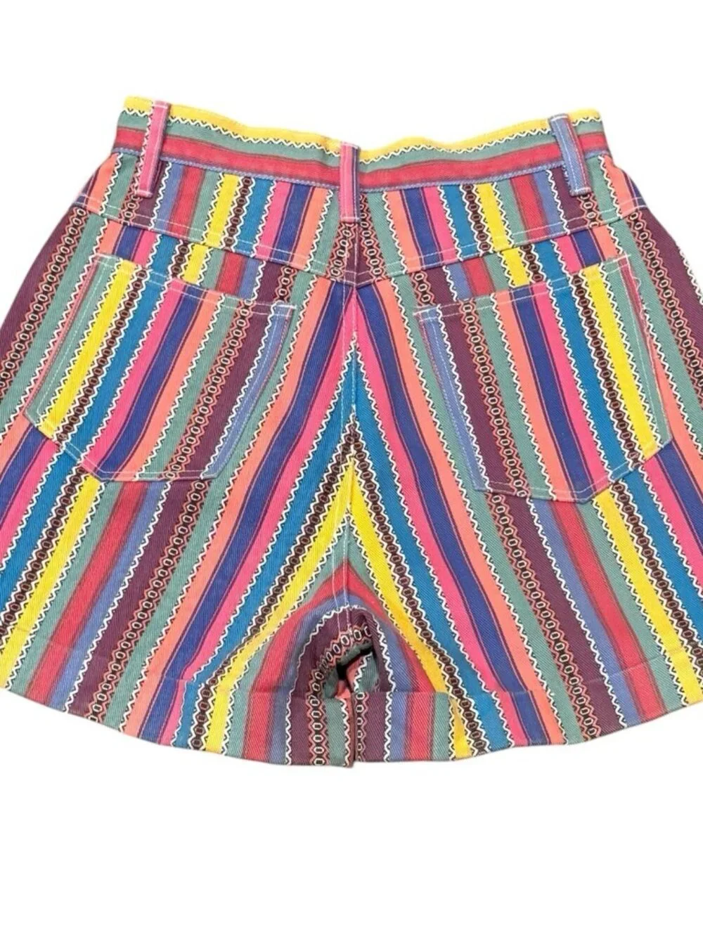 VTG 80s 90s The Limited Sz S High Waisted Rainbow Mom Denim Jean Shorts